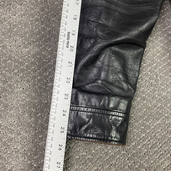 Vintage Y2K GAP Leather Jacket Men's Large Bomber Distressed - Picture 16 of 16